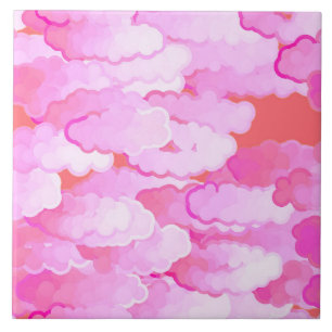 Nuvens japonesas, alvorecer, rosa da orquídea e