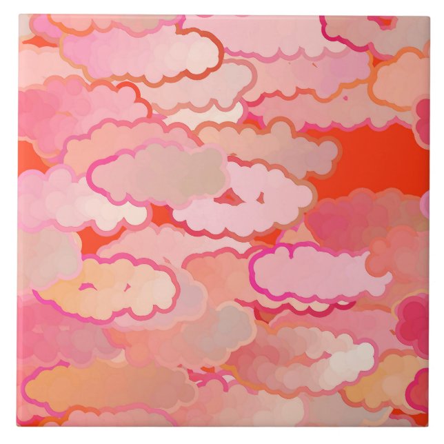Nuvens Japonesas, Sunset, Coral, Fuchsia, Rosa (Frente)