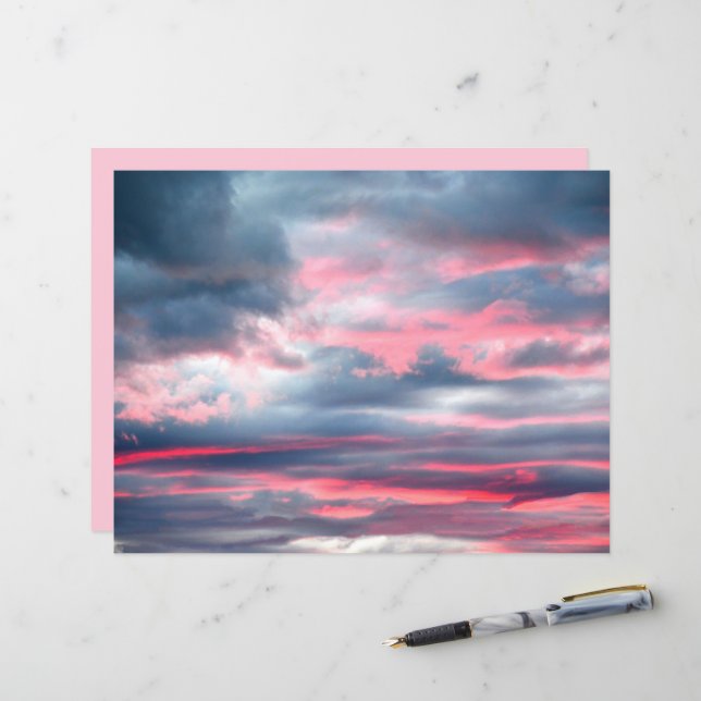 Nuvens Lindos Céu Azul Branco Rosa (Frente/Verso In Situ)