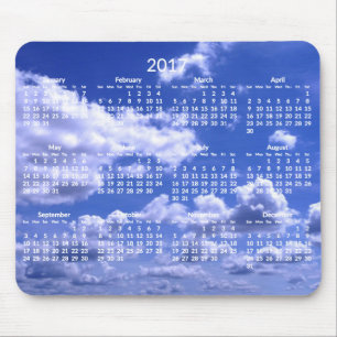 Nuvens Mouse pads do Calendário Anual Personalizad