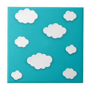 Nuvens no Azulejo de cerâmica decorativa do céu az