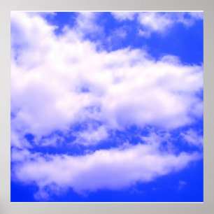 Nuvens no poster claro do quadrado do céu azul