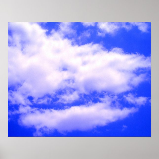 Nuvens no Poster do céu azul limpo (Frente)