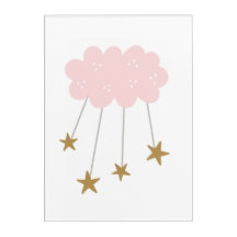 Nuvens Rosa Stars Boho Rosa Cinza Rapariga