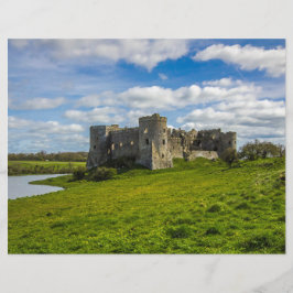 Nuvens Sobre Papel De Escrapbook Do Castelo De Car