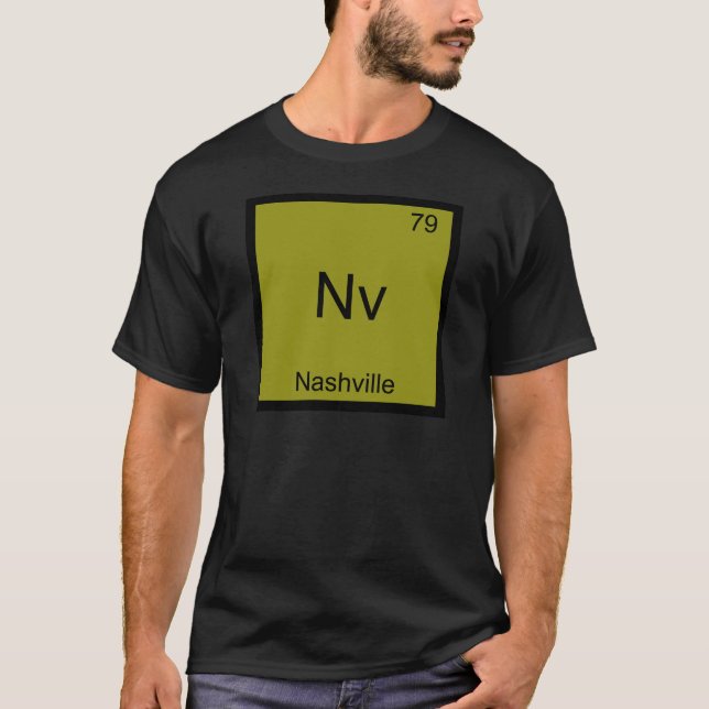 Nv - Camiseta Símbolo do Elemento Químico de Nashv (Frente)