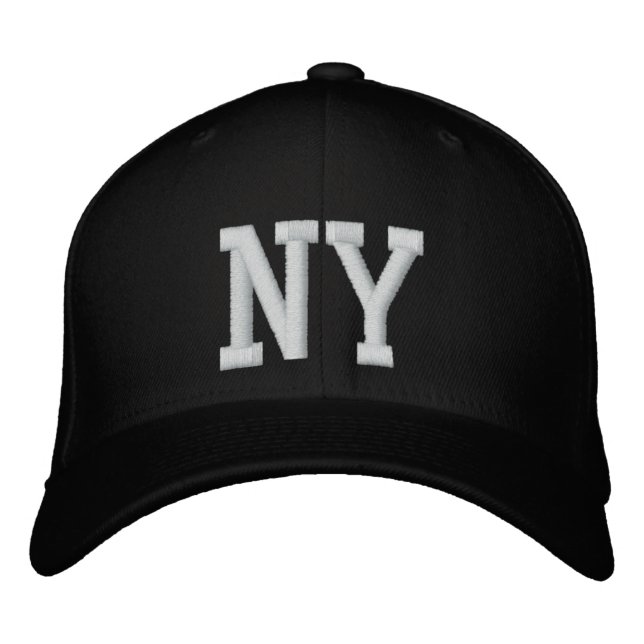 NY Boné personalizado - Preto e Branco (Frente)