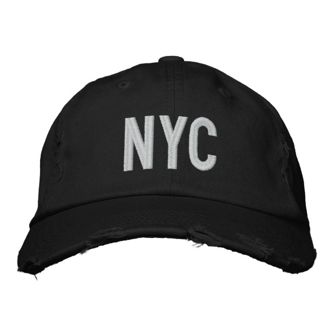 NYC DISTRESSED TWILL BASEBALL BONÉ (Frente)