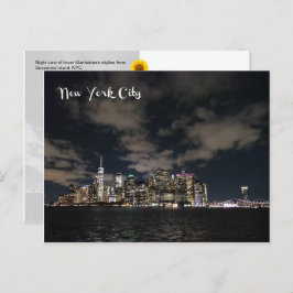 NYC Night Skyline - Cartão postal H