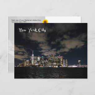 NYC Night Skyline - Cartão postal H