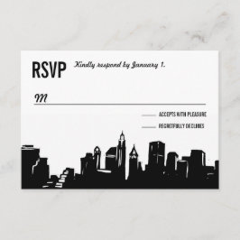 NYC Skyline | Cartões RSVP De Casamento