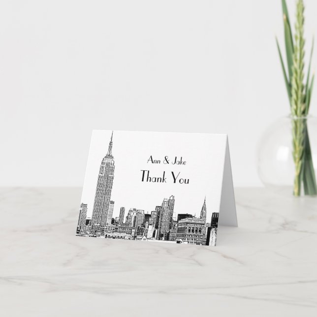 NYC Skyline Etched 01 Agradecimento (Frente)