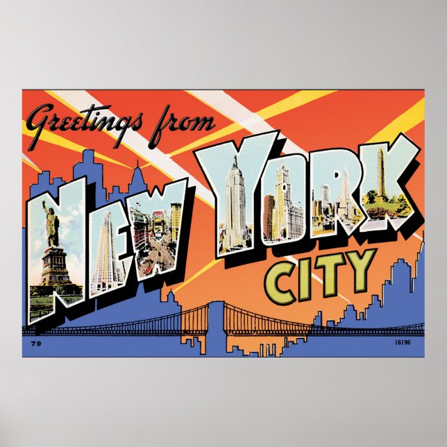 NYC Vintage Postcard Poster (Frente)