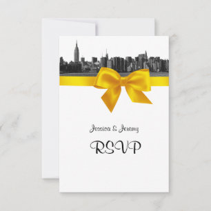 NYC Wide Skyline Etch BW Yellow RSVP #1