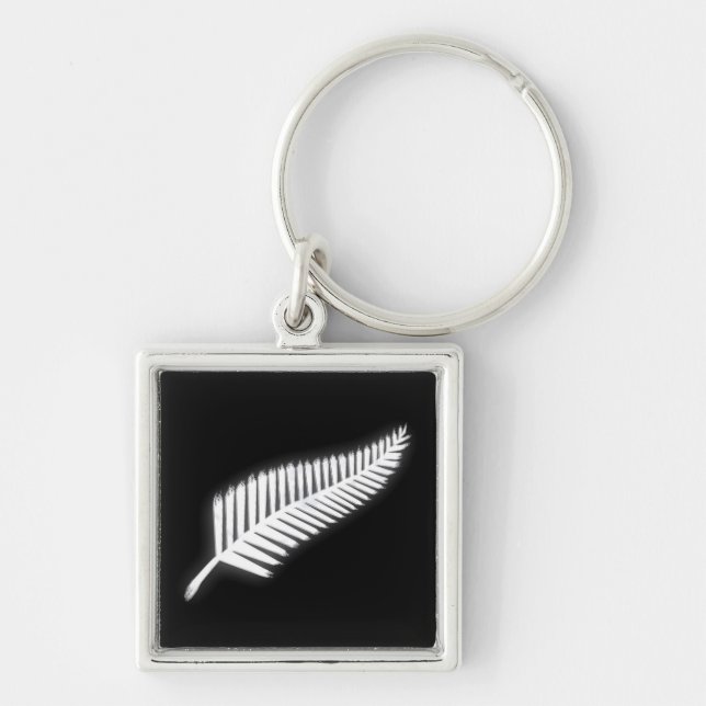 NZ Silver Fern National Emblem Patriotic Chaveiro (Frente)