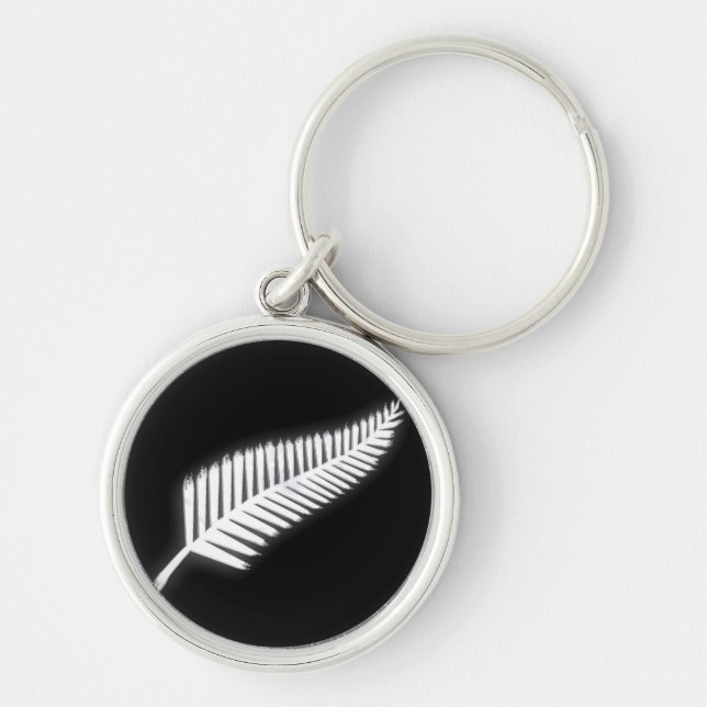 NZ Silver Fern National Emblem Patriotic Chaveiro (Frente)