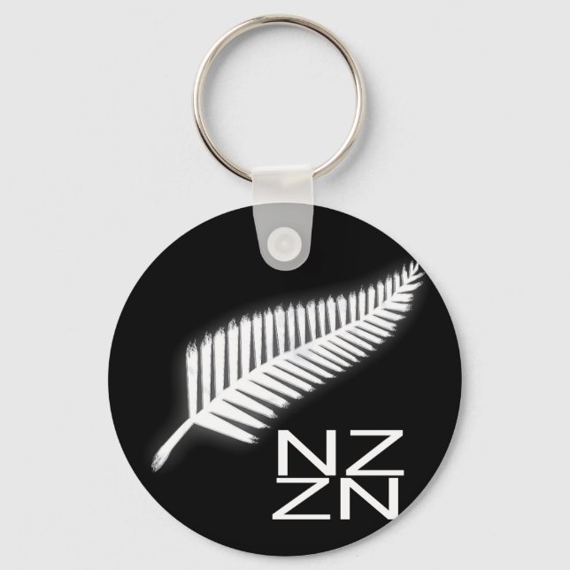 NZ Silver Fern National Emblem Patriotic Chaveiro (Frente)