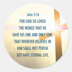 O 3:16 de John para o deus amou assim a etiqueta