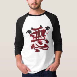 O 3/4" dos homens maus do Kanji camisa do Raglan