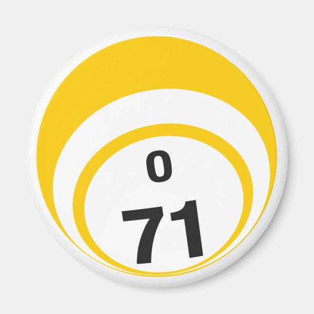 O 71 imã de geladeira de bola de bingo (Frente)
