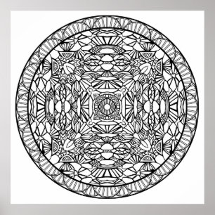 O abstrato do poster da mandala da cor você mesmo