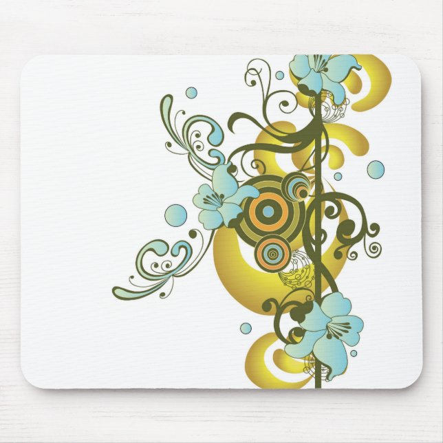 O abstrato floresce Mousepad (Frente)