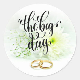 O adesivo clássico redondo do Big Day