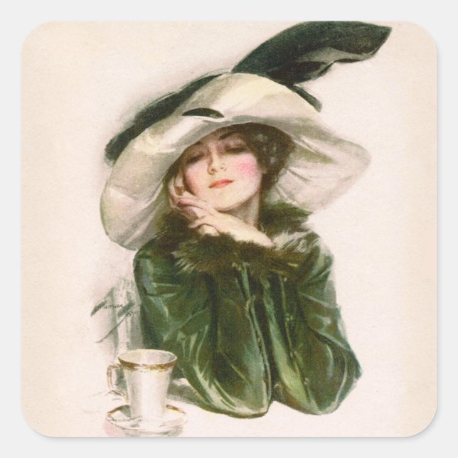 O adesivo "Contentment" de Harrison Fisher (Frente)