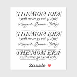 O adesivo da era da mãe com nomes de crianças, con