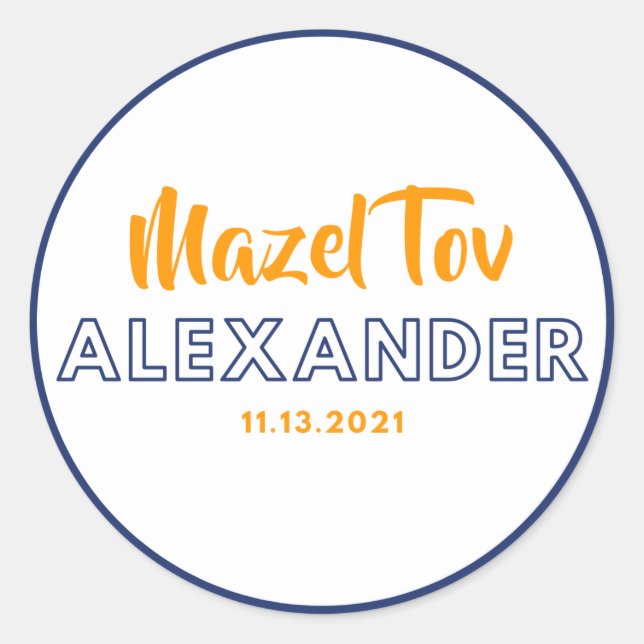 O adesivo de Alexander mitzvah mazel tov (Frente)