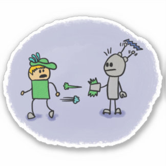 O adesivo do estilo da revista em quadrinhos Duel