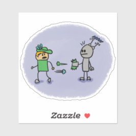 O adesivo do estilo da revista em quadrinhos Duel