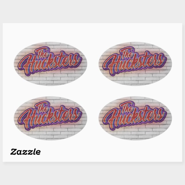 O adesivo do logotipo da Banda Hucksters (Folha)