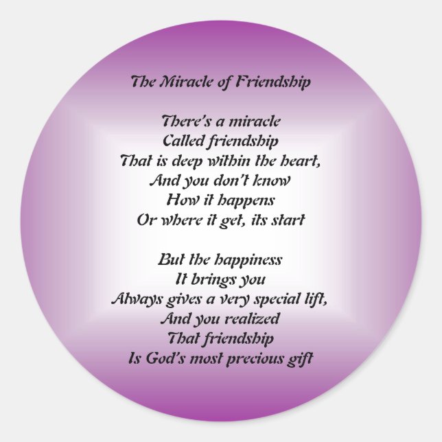 O adesivo do Milagre da Amizade (Frente)