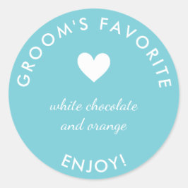 O adesivo favorito do noivo azul