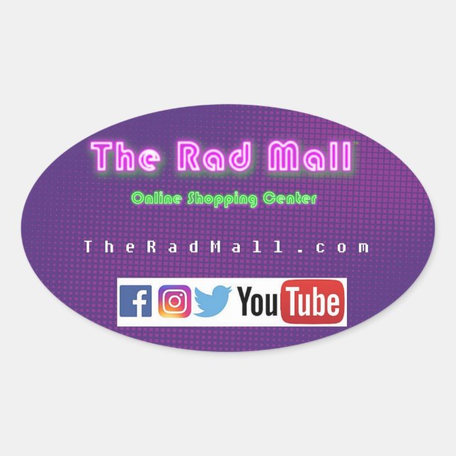 O adesivo Oval do Rad Mall (Frente)