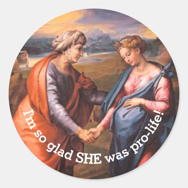 O adesivo redondo clássico de visitas (Frente)