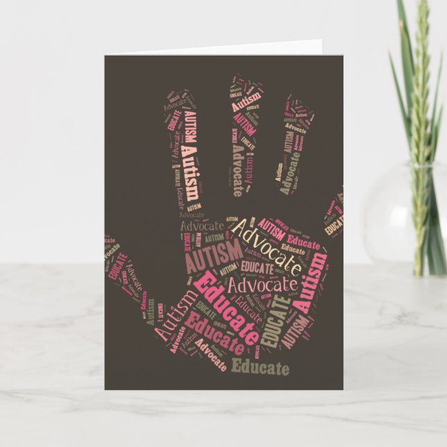 O advogado do autismo e educa a mão GTK do cartão (Frente)