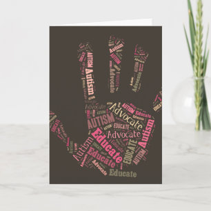 O advogado do autismo e educa a mão GTK do cartão