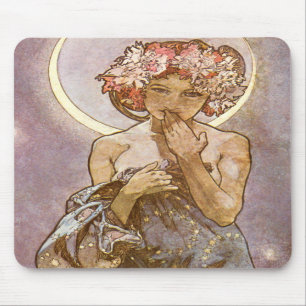 O ~ Alphones Mucha Mousepad da lua