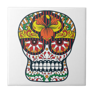 O amarelo alaranjado floresce o crânio mexicano d