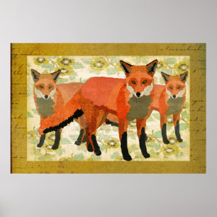 O âmbar Foxes o poster da arte