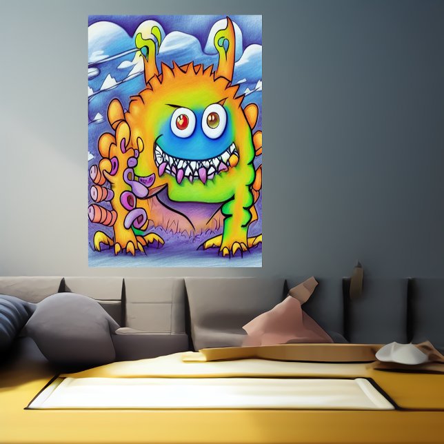 O amistoso monstro | AI Art Poster (Criador carregado)