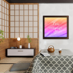 O amor conquista tudo poster de encorajamento