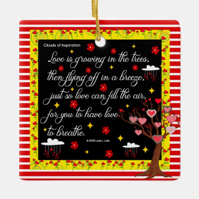 O amor cresce no ornamento das árvores (Frente)