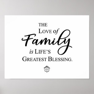 O amor da família é poster da bênção da vida 
