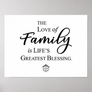O amor da família é poster da bênção da vida 