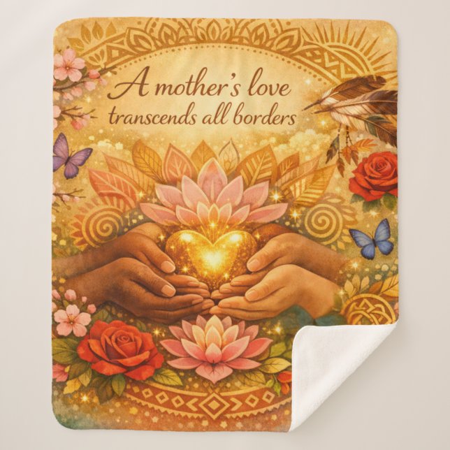 O Amor de uma Mãe — Cobertor Sherpa (Frente)