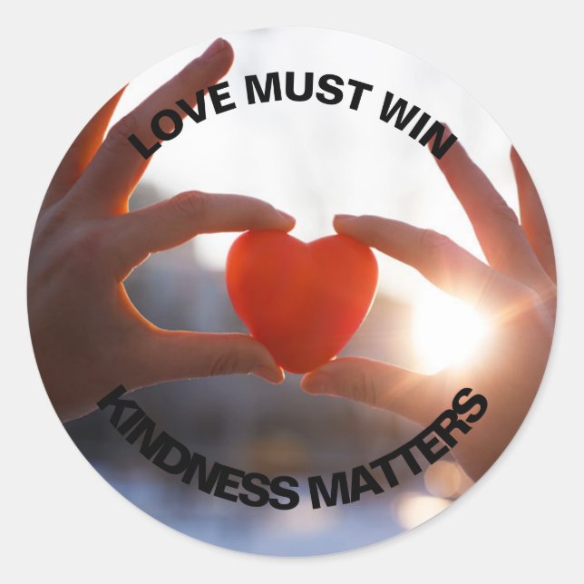 O amor deve ganhar 3" adesivos (Frente)