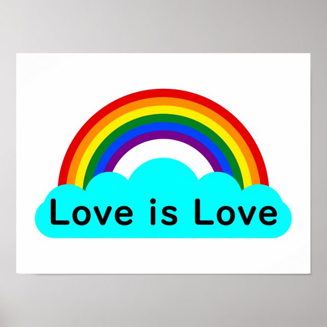 O Amor é Amor - Poster Arco-íris LGBT (Frente)